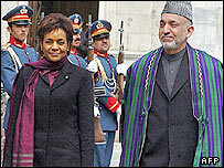 میشل ژان و حامد کرزی در کابل