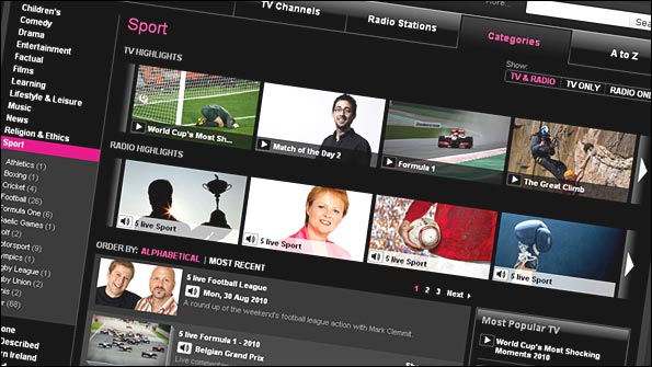 Sports programming available on BBC iPlayer