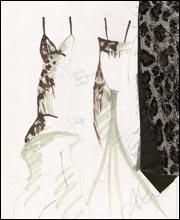 Sketch of dress design by Anh Mao