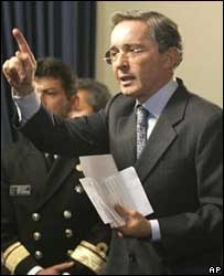 O presidente da Colômbia, Álvaro Uribe (arquivo)