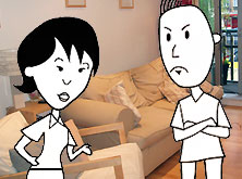 Helen and Michal in the sitting room