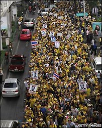 Người biểu tình ở Bangkok hồi tháng Mười