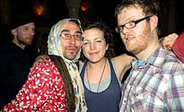 Huw, Annie Mac and a bearded lady at the Secret Garden Party