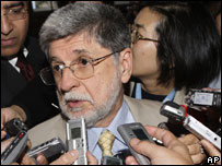 O ministro das Relações Exteriores, Celso Amorim, em Genebra