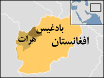 بادغیس و هرات در نقشه افغانستان