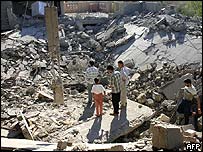 Zničené domy ve Fallúdži