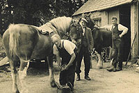 Elis Fedw Arian ar y dde yng ngofaint Llanfor