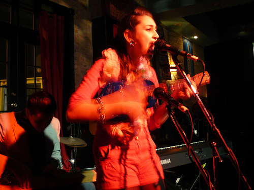 Kitty, Daisy and Lewis on stage