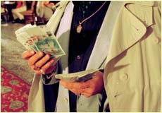 A photograph of Del Boy from Only Fools and Horses.