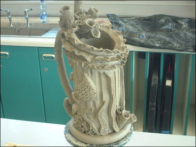 My GCSE art final piece - Aquarium pot