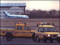 هواپيمای ربوده شده آريانا در فرودگاه استنستد لندن، زمستان سال 2000