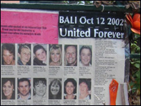 Ảnh chụp các nạn nhân ở Bali