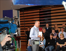 Pupils stand in for the audience during rehearsals