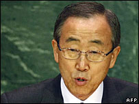 O secretário-geral da ONU, Ban Ki-moon