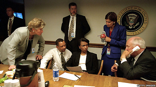 Dick Cheney en el centro de operaciones de la Casa Blanca