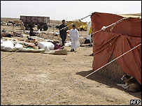 چادرهای امدادی در بيابانهای استان انبار