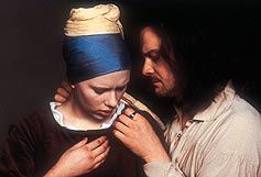 Image: Colin Firth as the artist Vermeer and Scarlett Johansson as the servant girl Griet in Girl with a Pearl Earring