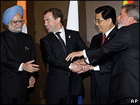 Líderes dos Bric (imagem de arquivo)