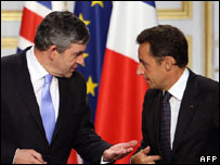 Gordon Brown ve Nicolas Sarkozy 