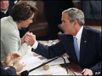 جورج بوش و نانسی پلوسی