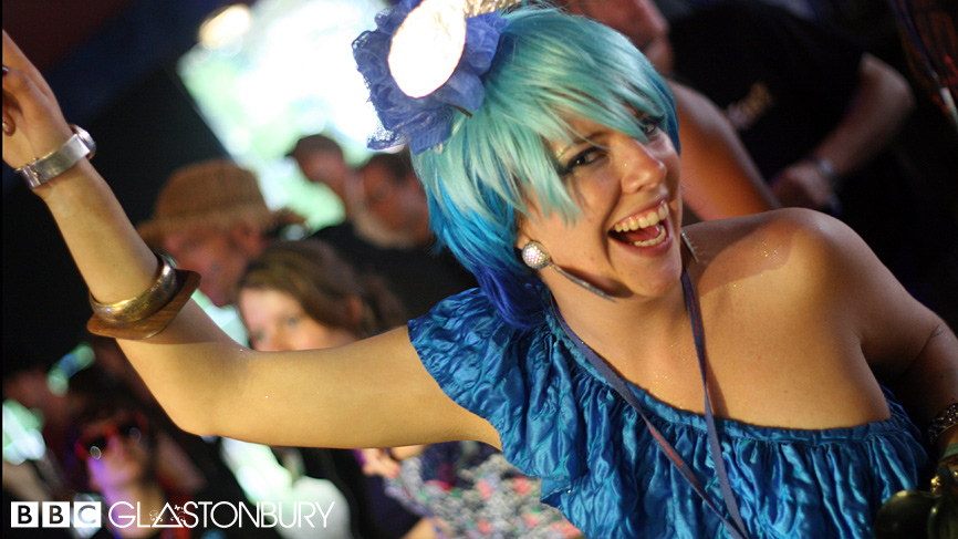 Festival revellers in the BBC Introducing stage