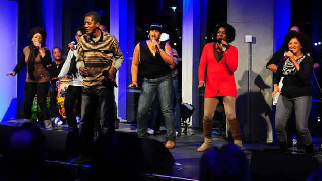 The Creole Choir of Cuba live at Pacific Quay. Photo by Sean Purser.