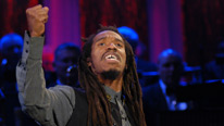 Benjamin Zephaniah reciting a poem