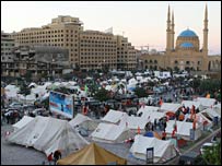 چادرهای تظاهرکنندگان 