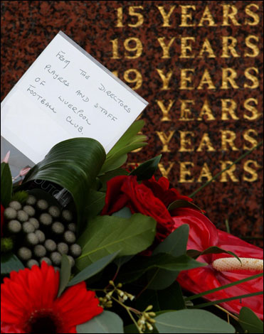 A floral tribute from Liverpool FC