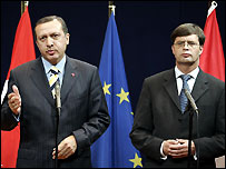 Recep Tayyip Erdogan a Jan Peter Balkenende