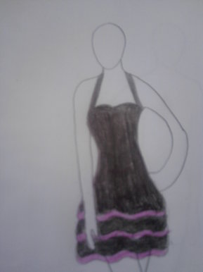 Black and pink dress