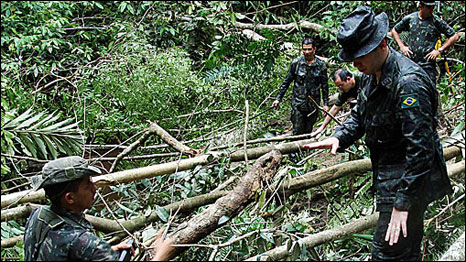 Brazilian army in the rainforest