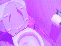 Looking down the toilet