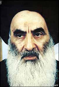 O aiatolá Ali Al-Sistani, líder dos xiitas no Iraque