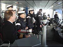 Captain and the bridge crew of HMS Daring