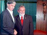 O vice-presidente da Bolívia, Álvaro García Linera e o presidente Lula (Roosewelt Pinheiro/ABr)