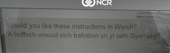 Instruction window offering instructions in welsh