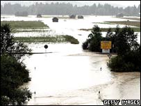 Đường xá bị ngập lụt tại Bavaria