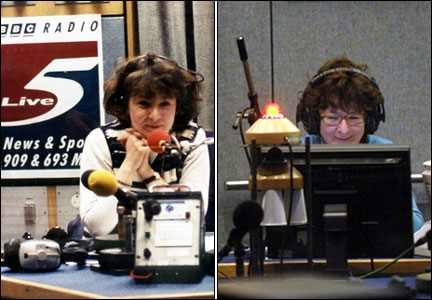 Jane Garvey, pictured in 1994 and 2007