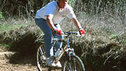 Brian Bushway using echolocation to navigate his mountain bike.