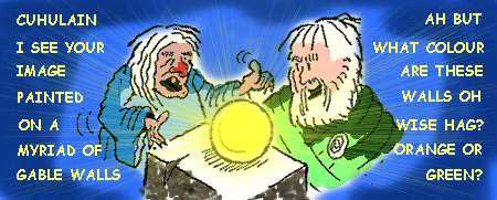 cartoon depicting Cuchulain and mystic