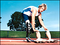 Pistorius with his prosthetics