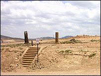 Adaminaby antiga, que apareceu depois da seca. Foto: Leigh Stewart
