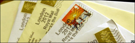 Letters with British stamps on