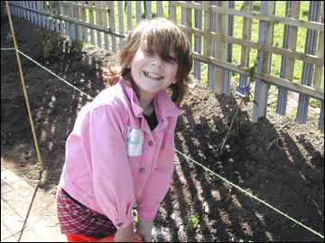 Chantelle makes sure the plants get watered