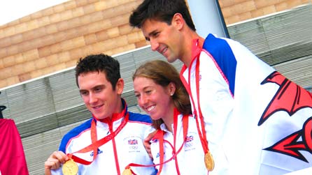 Geraint Thomas, Nicole Cooke and Tom James