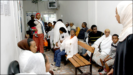The waiting room at an Ethiopian maternity clinic