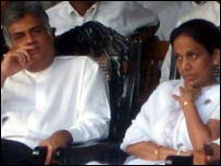 Wickramasinghe with Mrs. Dissanayake