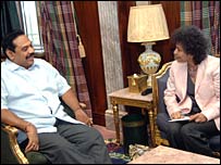 President Rajapaksa with AI Secretary General, Irene Khan