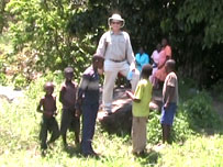 David with some school children